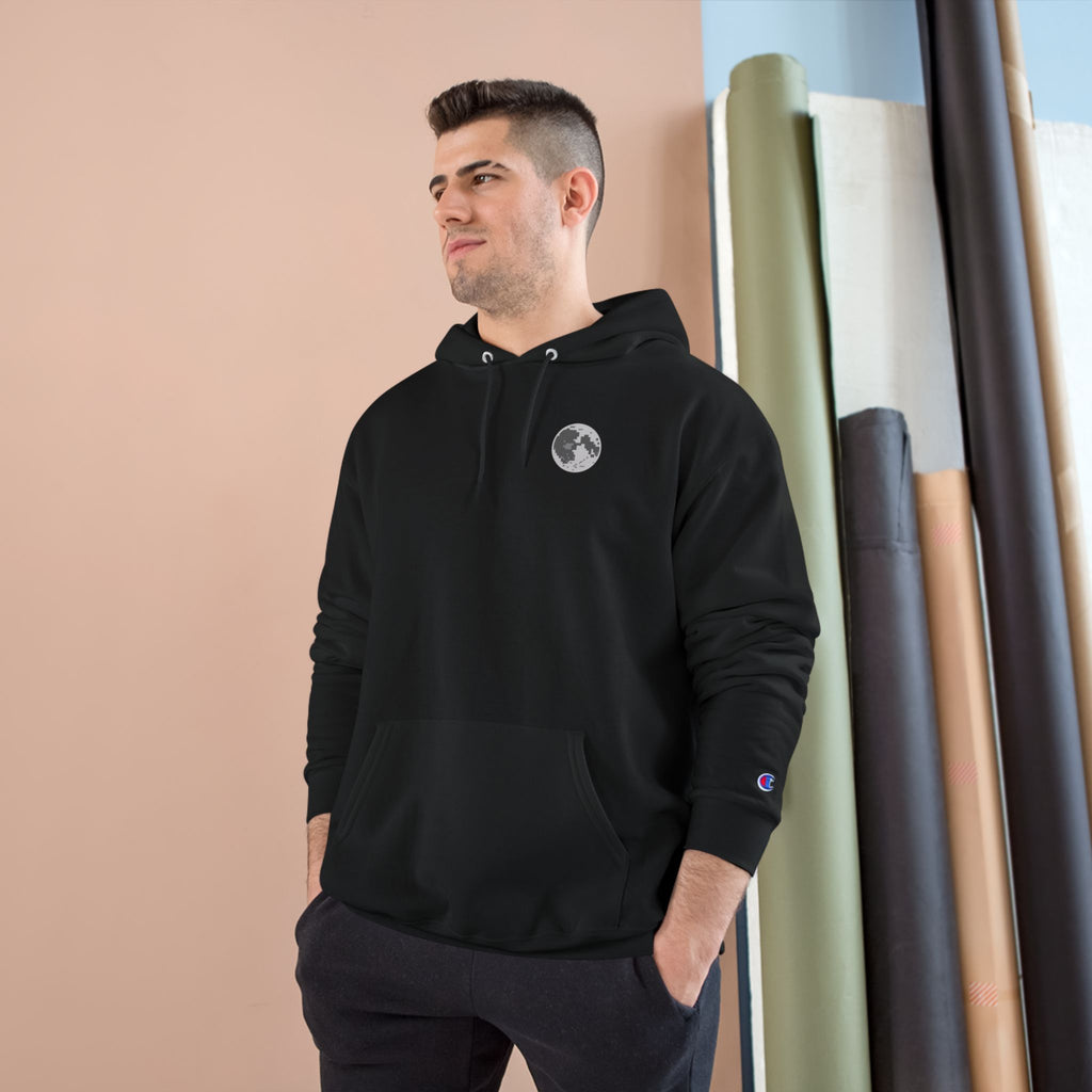 Moon Emblem Hoodie — Minimal Night Sky Champion Hoodie